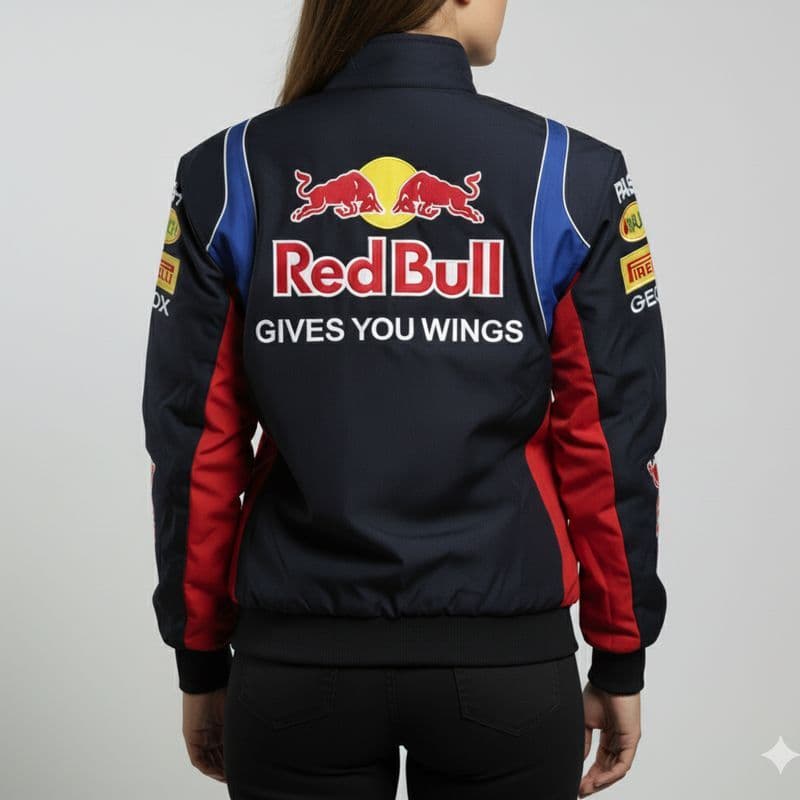Modelo femenino con Chaqueta Red Bull Racing